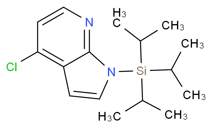 4-chloro-1-[tris(propan-2-yl)silyl]-1H-pyrrolo[2,3-b]pyridine_分子结构_CAS_651744-48-8
