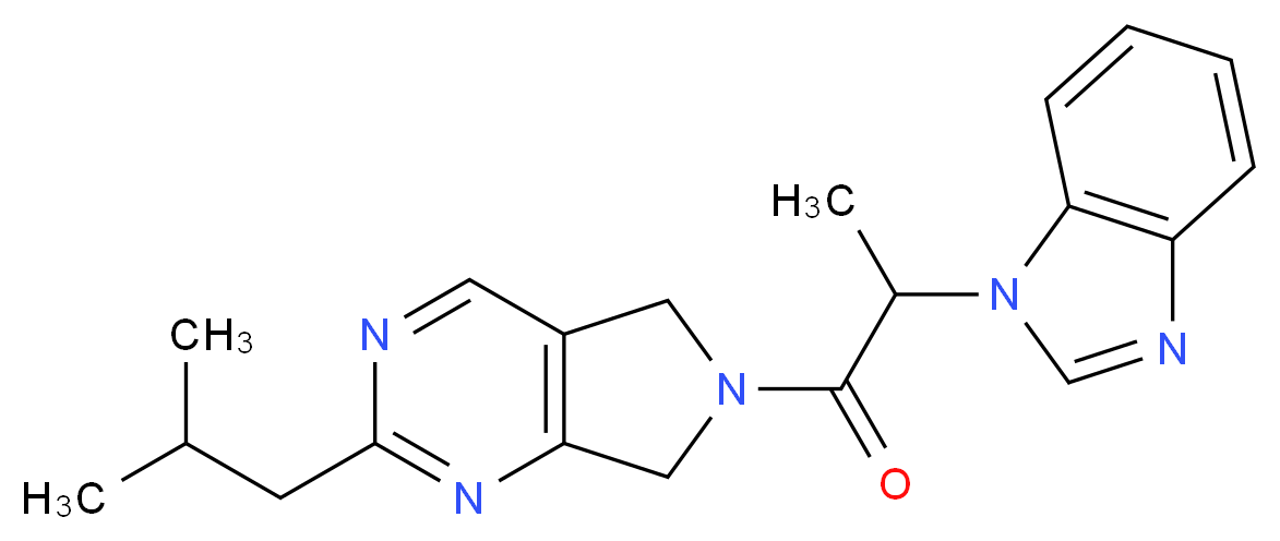 6-[2-(1H-benzimidazol-1-yl)propanoyl]-2-isobutyl-6,7-dihydro-5H-pyrrolo[3,4-d]pyrimidine_分子结构_CAS_)