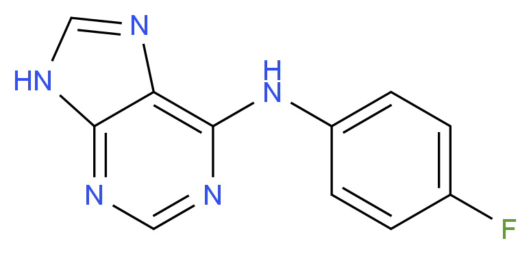 (4-Fluorophenyl)(9H-purin-6-yl)amine_分子结构_CAS_73663-95-3)