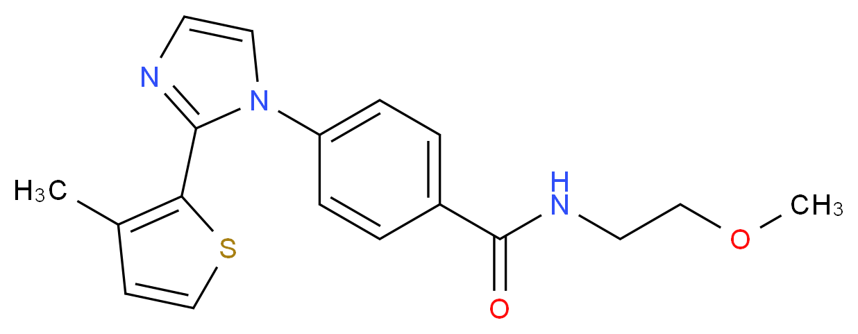 N-(2-methoxyethyl)-4-[2-(3-methyl-2-thienyl)-1H-imidazol-1-yl]benzamide_分子结构_CAS_)