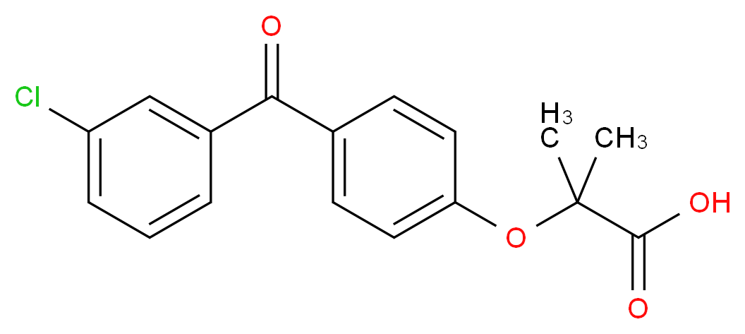 2-[4-(3-chlorobenzoyl)phenoxy]-2-methylpropanoic acid_分子结构_CAS_60012-96-6