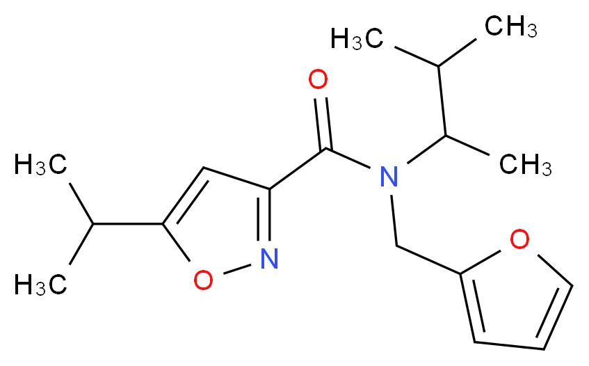 N-(1,2-dimethylpropyl)-N-(2-furylmethyl)-5-isopropylisoxazole-3-carboxamide_分子结构_CAS_)