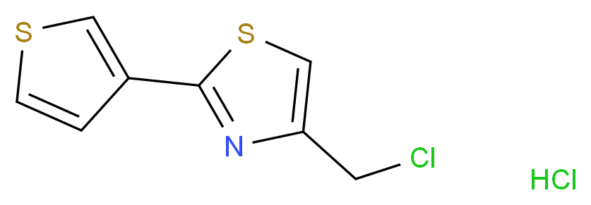 4-(chloromethyl)-2-(thiophen-3-yl)-1,3-thiazole hydrochloride_分子结构_CAS_54747-64-7