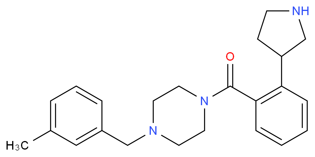 1-(3-methylbenzyl)-4-[2-(3-pyrrolidinyl)benzoyl]piperazine_分子结构_CAS_)