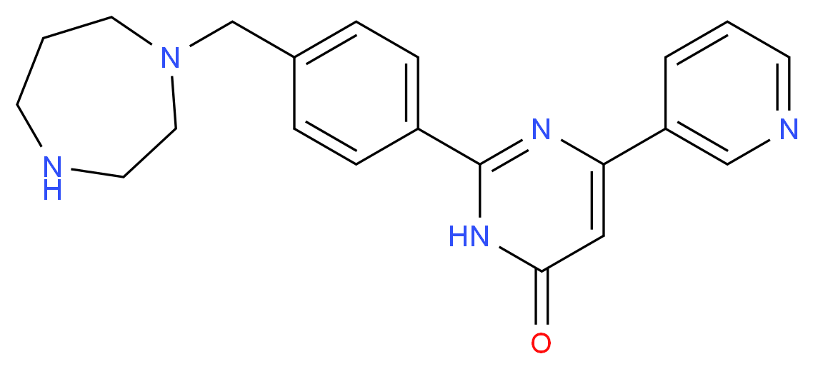 2-[4-(1,4-diazepan-1-ylmethyl)phenyl]-6-pyridin-3-ylpyrimidin-4(3H)-one_分子结构_CAS_)