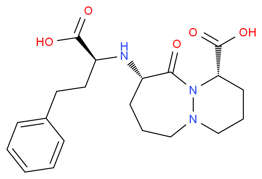 (1S,9S)-9-{[(1S)-1-carboxy-3-phenylpropyl]amino}-10-oxo-octahydro-1H-pyridazino[1,2-a][1,2]diazepine-1-carboxylic acid_分子结构_CAS_90139-06-3