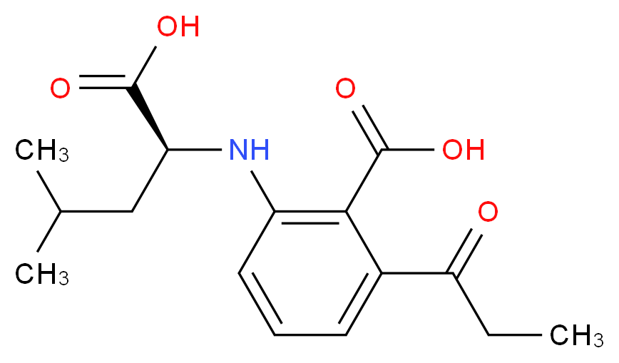 2-{[(1S)-1-carboxy-3-methylbutyl]amino}-6-propanoylbenzoic acid_分子结构_CAS_102601-55-8