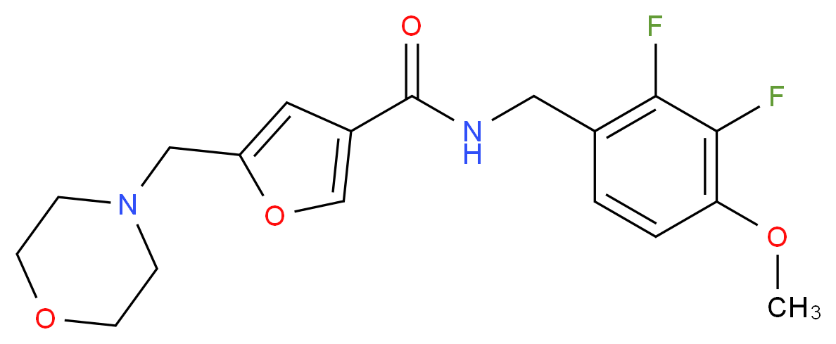 N-(2,3-difluoro-4-methoxybenzyl)-5-(morpholin-4-ylmethyl)-3-furamide_分子结构_CAS_)