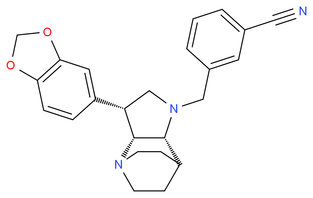 3-{[(3R*,3aR*,7aR*)-3-(1,3-benzodioxol-5-yl)hexahydro-4,7-ethanopyrrolo[3,2-b]pyridin-1(2H)-yl]methyl}benzonitrile_分子结构_CAS_)