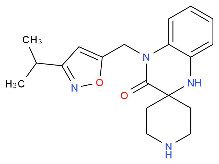 4'-[(3-isopropyl-5-isoxazolyl)methyl]-1',4'-dihydro-3'H-spiro[piperidine-4,2'-quinoxalin]-3'-one_分子结构_CAS_)