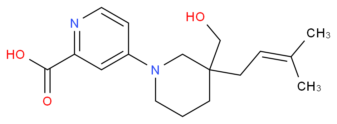4-[3-(hydroxymethyl)-3-(3-methyl-2-buten-1-yl)-1-piperidinyl]-2-pyridinecarboxylic acid_分子结构_CAS_)