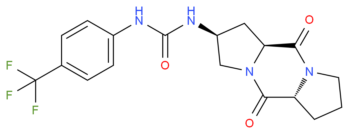 N-[(2S,5aR,10aS)-5,10-dioxooctahydro-1H,5H-dipyrrolo[1,2-a:1',2'-d]pyrazin-2-yl]-N'-[4-(trifluoromethyl)phenyl]urea_分子结构_CAS_)