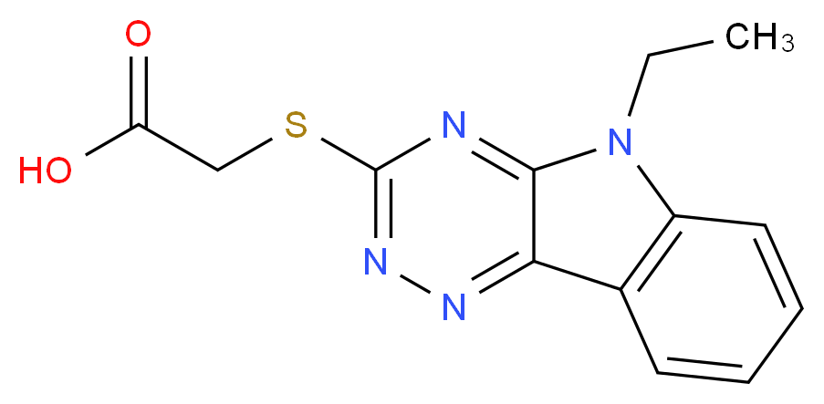 2-({5-ethyl-5H-[1,2,4]triazino[5,6-b]indol-3-yl}sulfanyl)acetic acid_分子结构_CAS_337489-46-0