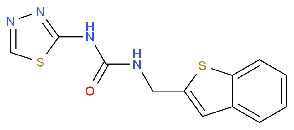 N-(1-benzothien-2-ylmethyl)-N'-1,3,4-thiadiazol-2-ylurea_分子结构_CAS_)