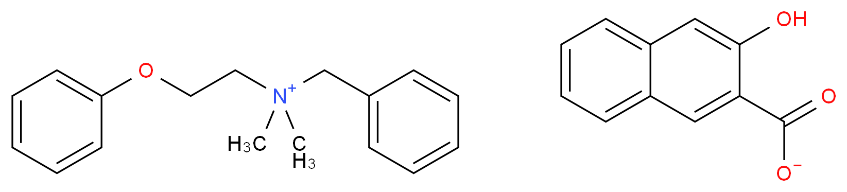 benzyldimethyl(2-phenoxyethyl)azanium 3-hydroxynaphthalene-2-carboxylate_分子结构_CAS_3818-50-6