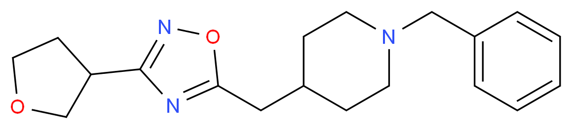 1-benzyl-4-{[3-(tetrahydrofuran-3-yl)-1,2,4-oxadiazol-5-yl]methyl}piperidine_分子结构_CAS_)
