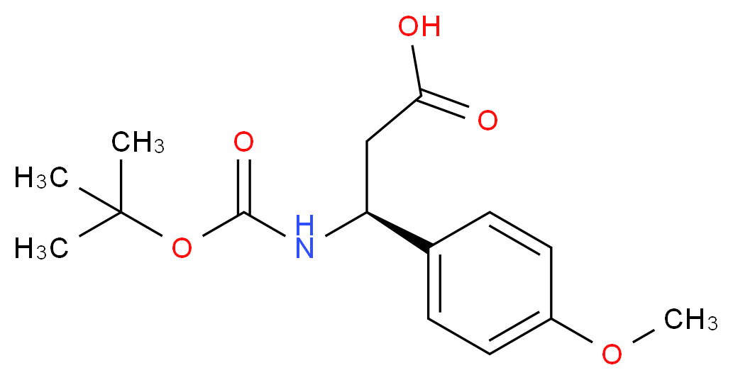 BOC-(S)-3-AMINO-3-(4-METHOXY-PHENYL)-PROPIONIC ACID_分子结构_CAS_159990-12-2)