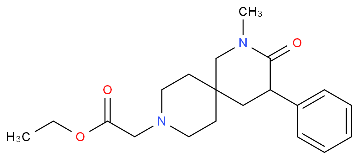 ethyl (2-methyl-3-oxo-4-phenyl-2,9-diazaspiro[5.5]undec-9-yl)acetate_分子结构_CAS_)