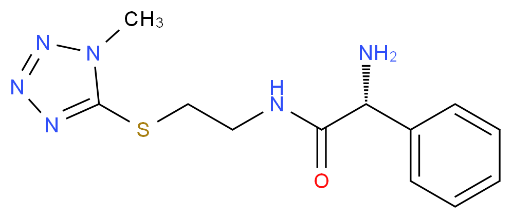 (2R)-2-amino-N-{2-[(1-methyl-1H-tetrazol-5-yl)thio]ethyl}-2-phenylacetamide_分子结构_CAS_)