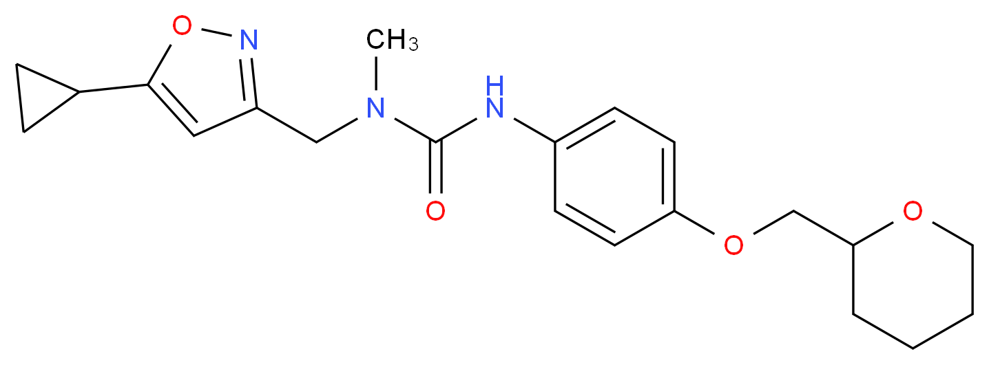 N-[(5-cyclopropylisoxazol-3-yl)methyl]-N-methyl-N'-[4-(tetrahydro-2H-pyran-2-ylmethoxy)phenyl]urea_分子结构_CAS_)