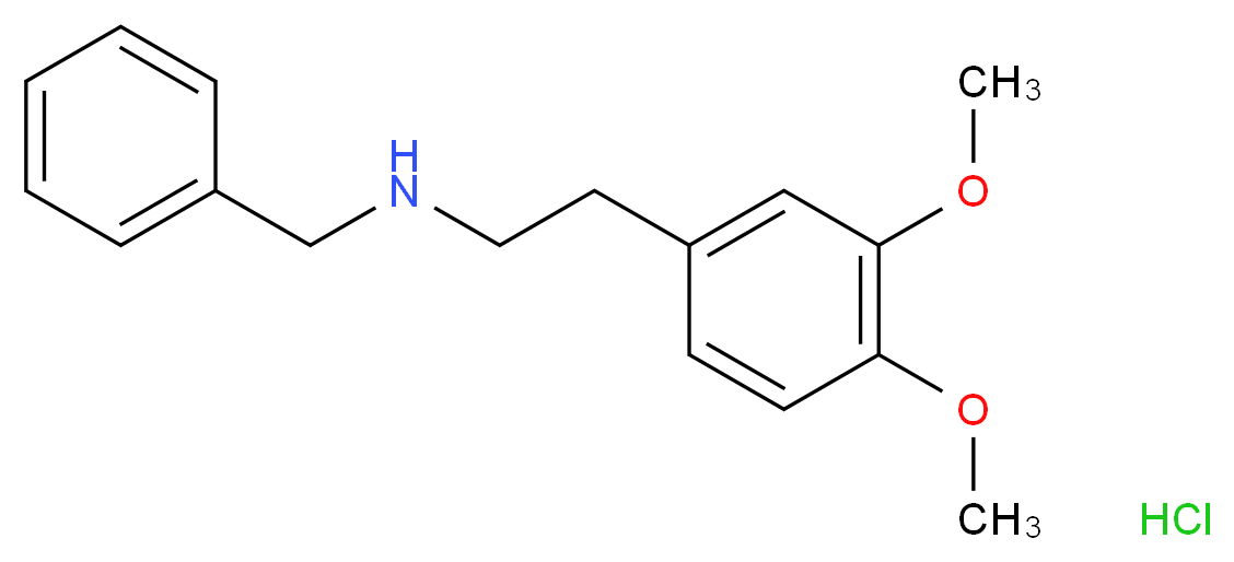 Benzyl-[2-(3,4-dimethoxy-phenyl)-ethyl]-amine hydrochloride_分子结构_CAS_1472-54-4)