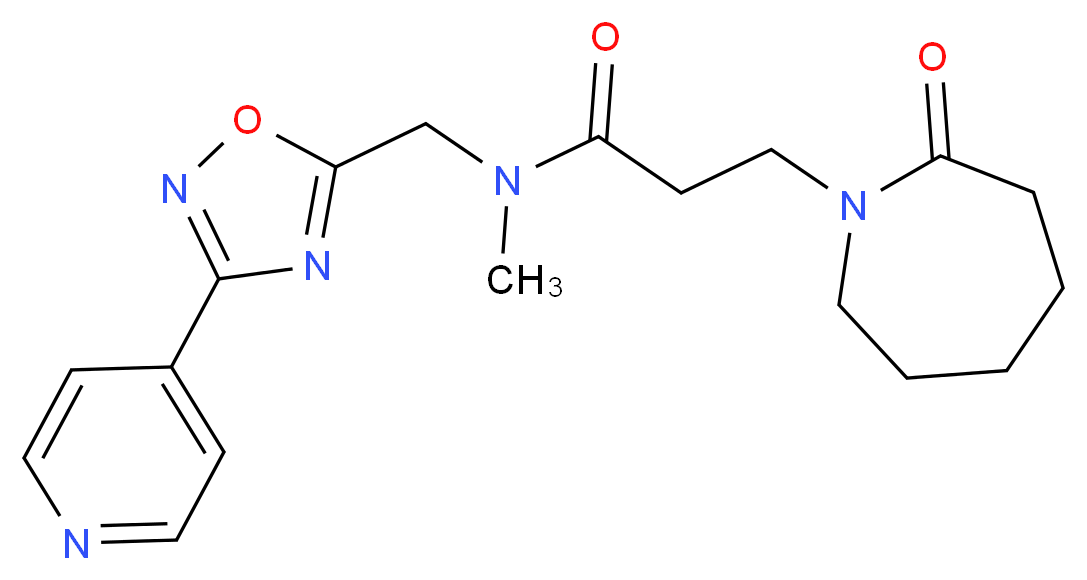 N-methyl-3-(2-oxo-1-azepanyl)-N-{[3-(4-pyridinyl)-1,2,4-oxadiazol-5-yl]methyl}propanamide_分子结构_CAS_)