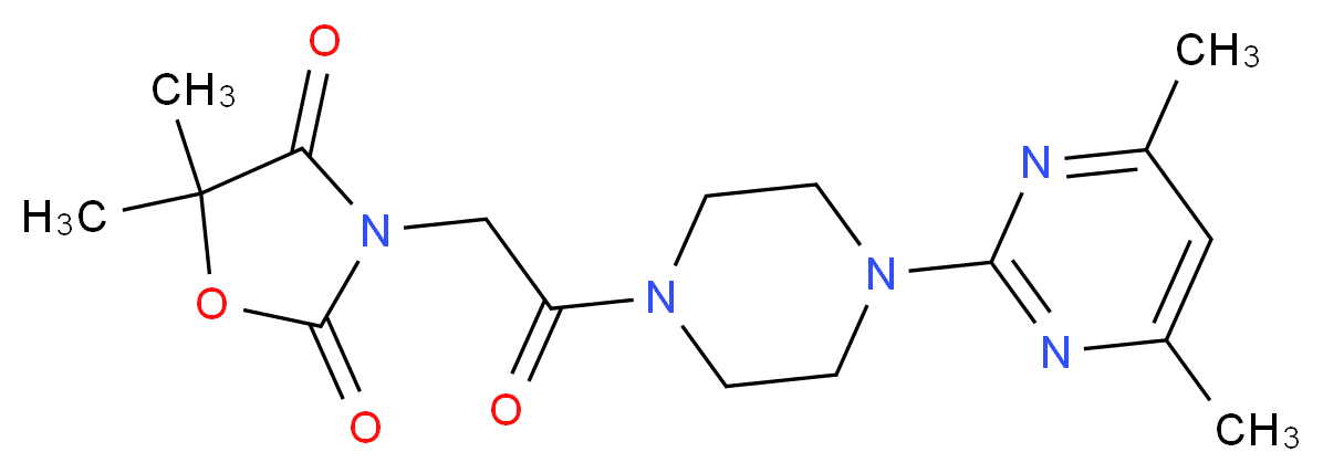3-{2-[4-(4,6-dimethylpyrimidin-2-yl)piperazin-1-yl]-2-oxoethyl}-5,5-dimethyl-1,3-oxazolidine-2,4-dione_分子结构_CAS_)