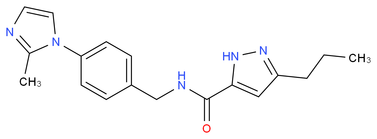 N-[4-(2-methyl-1H-imidazol-1-yl)benzyl]-3-propyl-1H-pyrazole-5-carboxamide_分子结构_CAS_)