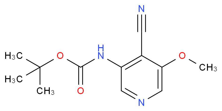 tert-butyl N-(4-cyano-5-methoxypyridin-3-yl)carbamate_分子结构_CAS_1045858-19-2