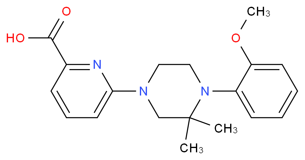 6-[4-(2-methoxyphenyl)-3,3-dimethyl-1-piperazinyl]-2-pyridinecarboxylic acid_分子结构_CAS_)