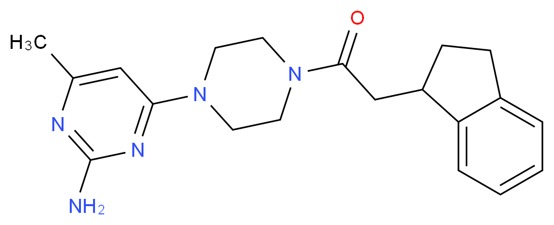 4-[4-(2,3-dihydro-1H-inden-1-ylacetyl)-1-piperazinyl]-6-methyl-2-pyrimidinamine_分子结构_CAS_)