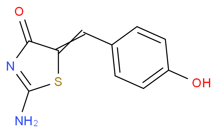 2-amino-5-[(4-hydroxyphenyl)methylidene]-4,5-dihydro-1,3-thiazol-4-one_分子结构_CAS_299953-00-7