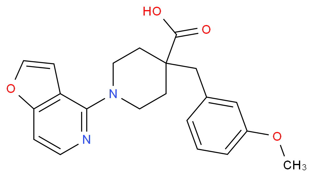 1-furo[3,2-c]pyridin-4-yl-4-(3-methoxybenzyl)piperidine-4-carboxylic acid_分子结构_CAS_)