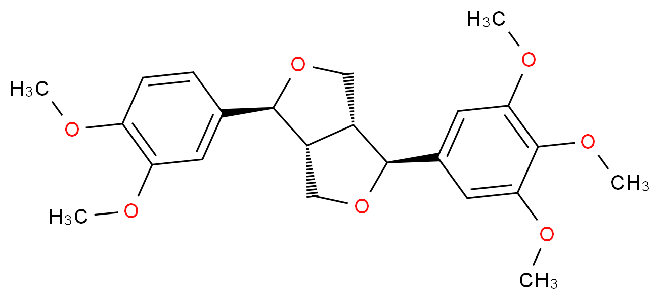 (1S,3aR,4S,6aR)-1-(3,4-dimethoxyphenyl)-4-(3,4,5-trimethoxyphenyl)-hexahydrofuro[3,4-c]furan_分子结构_CAS_31008-18-1