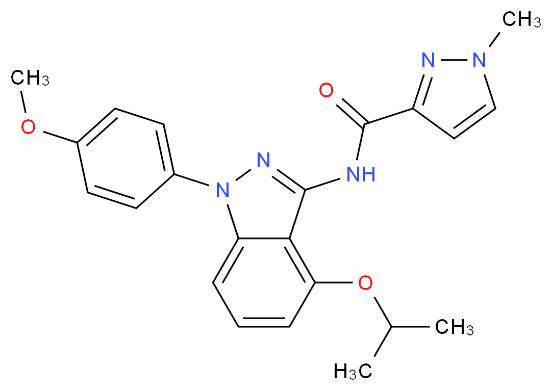 N-[4-isopropoxy-1-(4-methoxyphenyl)-1H-indazol-3-yl]-1-methyl-1H-pyrazole-3-carboxamide_分子结构_CAS_)