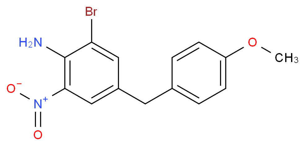 2-bromo-4-[(4-methoxyphenyl)methyl]-6-nitroaniline_分子结构_CAS_1314987-29-5