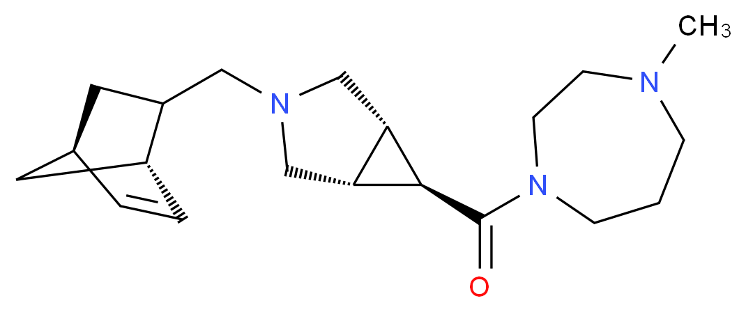 (1R*,5S*,6S*)-3-[(1S*,4S*)-bicyclo[2.2.1]hept-5-en-2-ylmethyl]-6-[(4-methyl-1,4-diazepan-1-yl)carbonyl]-3-azabicyclo[3.1.0]hexane_分子结构_CAS_)