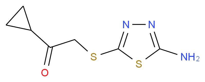 2-[(5-amino-1,3,4-thiadiazol-2-yl)sulfanyl]-1-cyclopropylethan-1-one_分子结构_CAS_309283-44-1