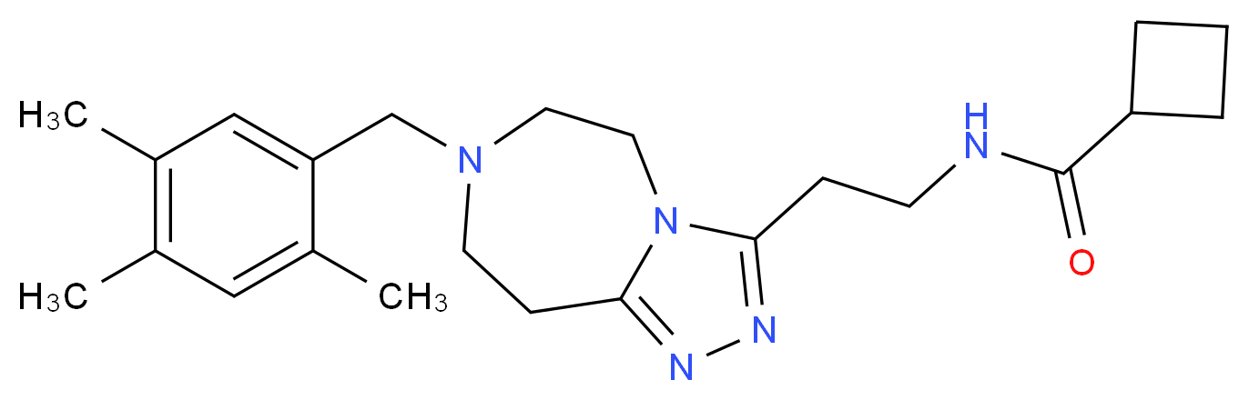 N-{2-[7-(2,4,5-trimethylbenzyl)-6,7,8,9-tetrahydro-5H-[1,2,4]triazolo[4,3-d][1,4]diazepin-3-yl]ethyl}cyclobutanecarboxamide_分子结构_CAS_)