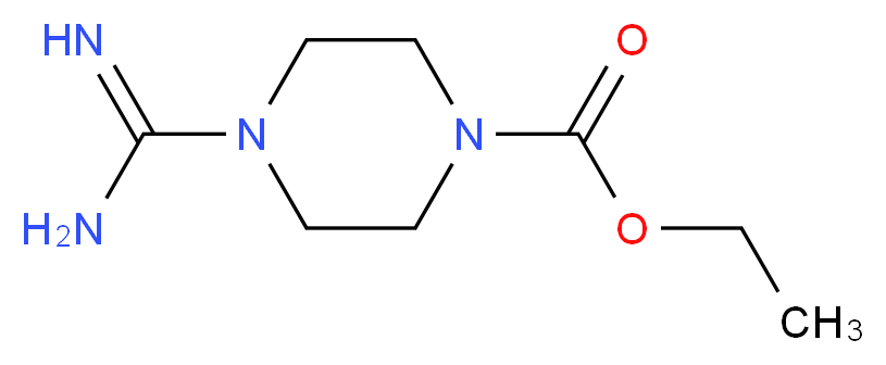 ethyl 4-carbamimidoylpiperazine-1-carboxylate_分子结构_CAS_63981-39-5