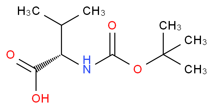 (2S)-2-{[(tert-butoxy)carbonyl]amino}-3-methylbutanoic acid_分子结构_CAS_54895-12-4