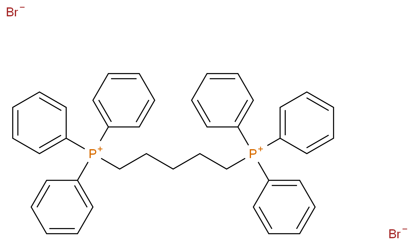 triphenyl[5-(triphenylphosphaniumyl)pentyl]phosphanium dibromide_分子结构_CAS_22884-31-7