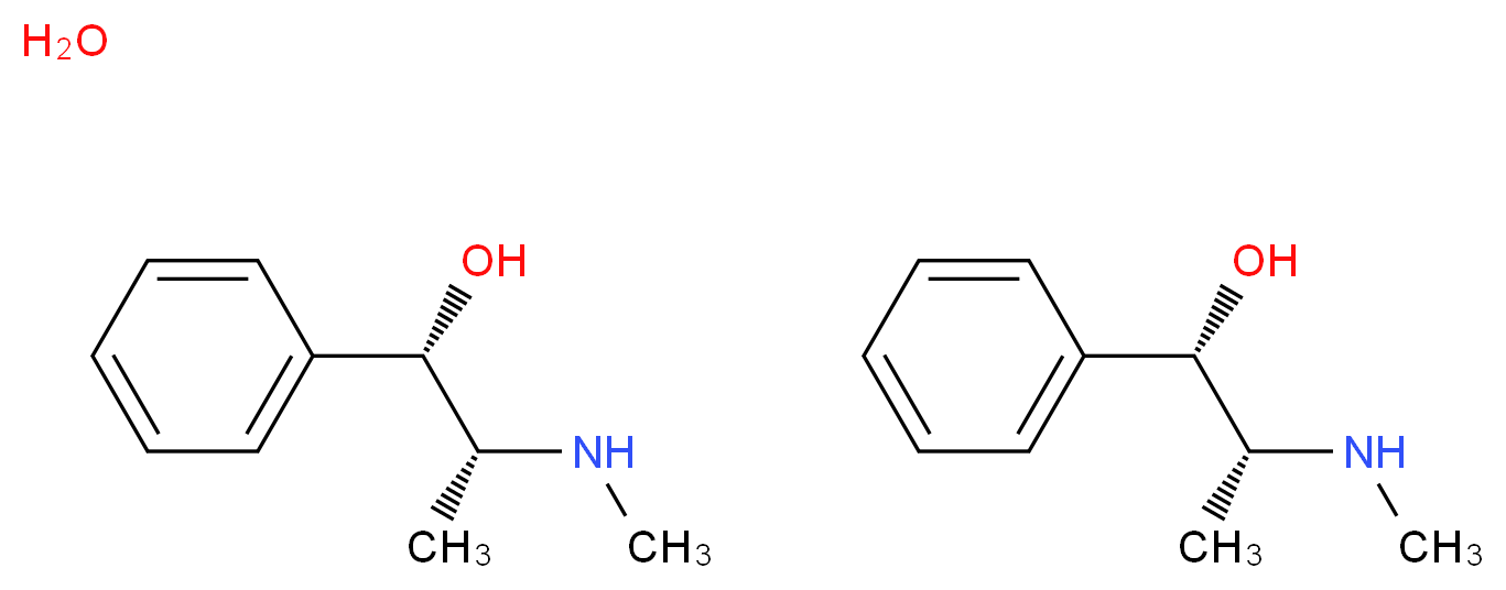 (1S,2R)-(+)-麻黄碱 半水合物_分子结构_CAS_144429-10-7)