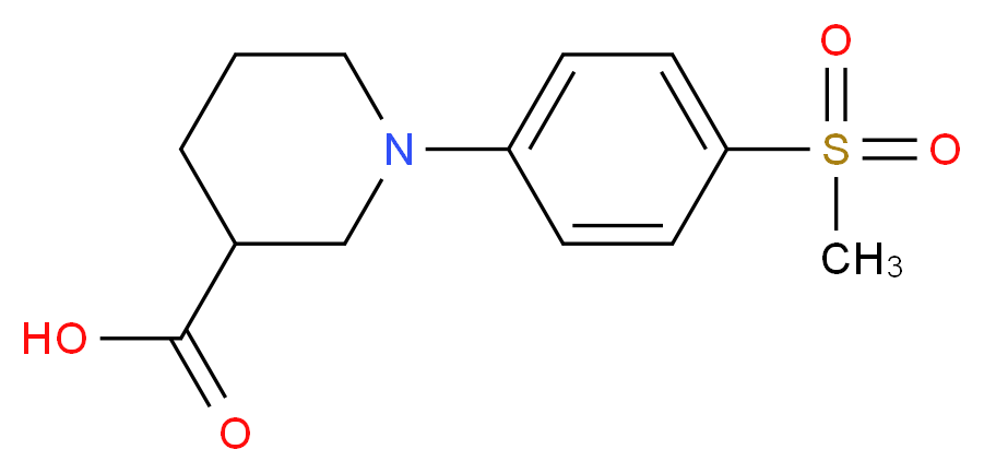 1-[4-(Methylsulphonyl)phenyl]piperidine-3-carboxylic acid_分子结构_CAS_)