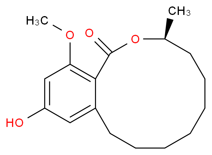 (3S)-12-hydroxy-14-methoxy-3-methyl-3,4,5,6,7,8,9,10-octahydro-1H-2-benzoxacyclododecin-1-one_分子结构_CAS_32885-81-7