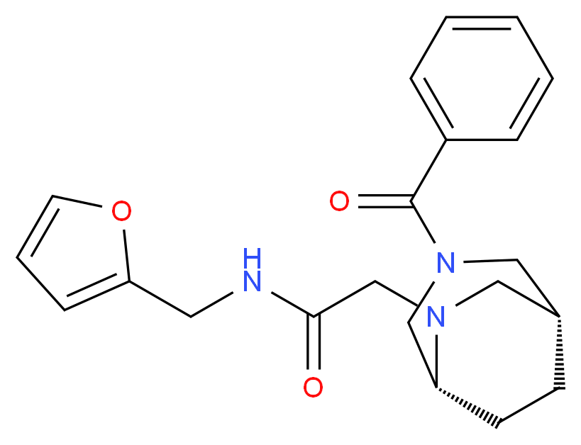 2-[(1R*,5R*)-3-benzoyl-3,6-diazabicyclo[3.2.2]non-6-yl]-N-(2-furylmethyl)acetamide_分子结构_CAS_)