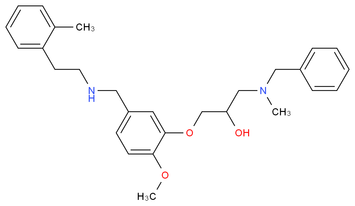 1-[benzyl(methyl)amino]-3-[2-methoxy-5-({[2-(2-methylphenyl)ethyl]amino}methyl)phenoxy]-2-propanol_分子结构_CAS_)