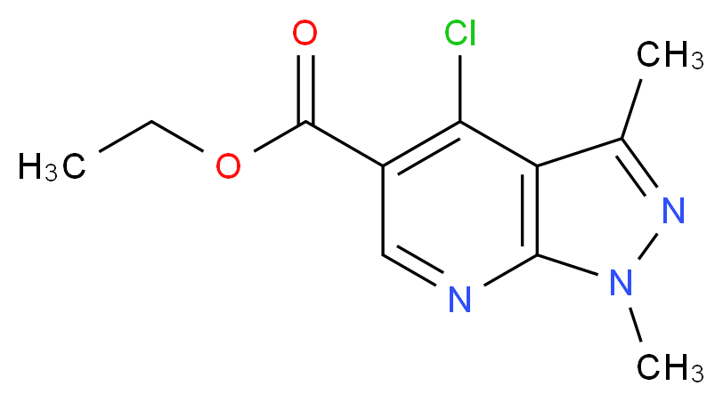 ethyl 4-chloro-1,3-dimethyl-1H-pyrazolo[3,4-b]pyridine-5-carboxylate_分子结构_CAS_20481-15-6