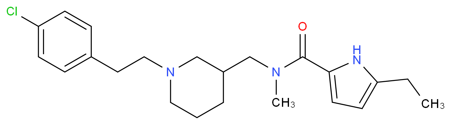 N-({1-[2-(4-chlorophenyl)ethyl]piperidin-3-yl}methyl)-5-ethyl-N-methyl-1H-pyrrole-2-carboxamide_分子结构_CAS_)
