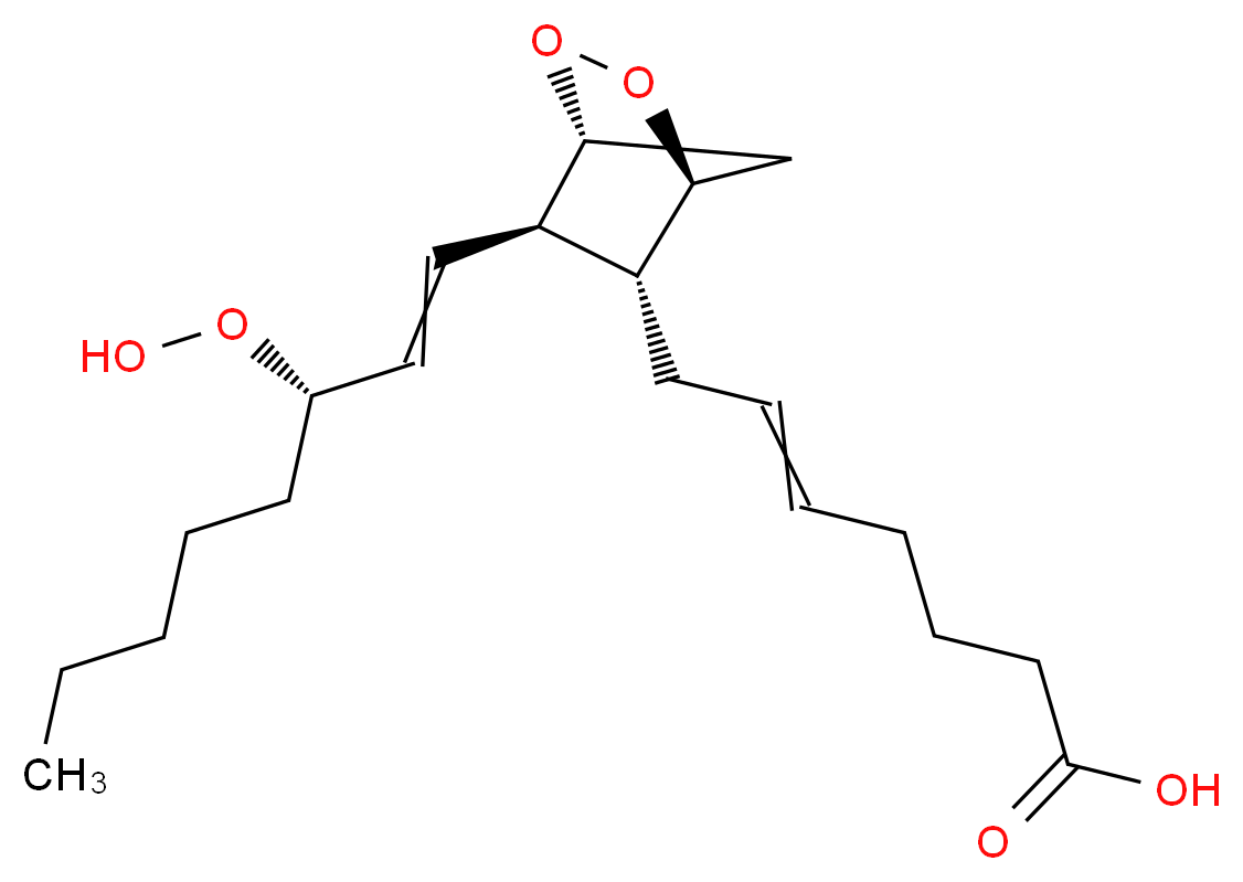 7-[(1R,4S,5R,6R)-6-[(3S)-3-hydroperoxyoct-1-en-1-yl]-2,3-dioxabicyclo[2.2.1]heptan-5-yl]hept-5-enoic acid_分子结构_CAS_51982-36-6